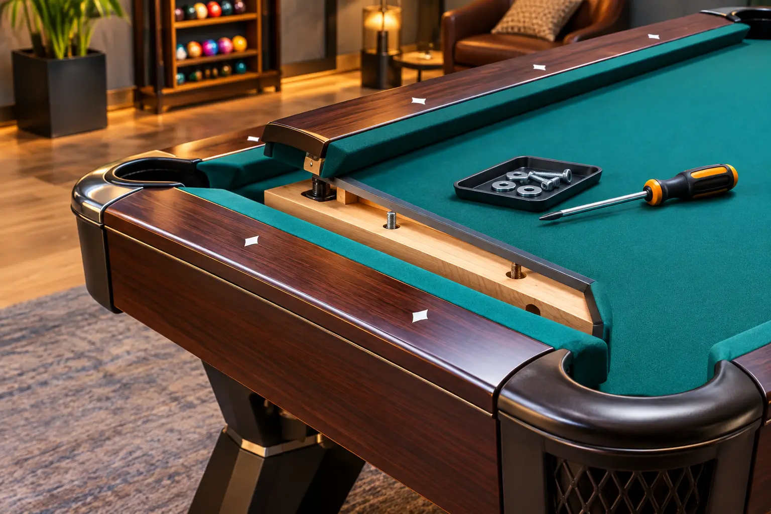 How to Safely Tighten Loose Pool Table Rails