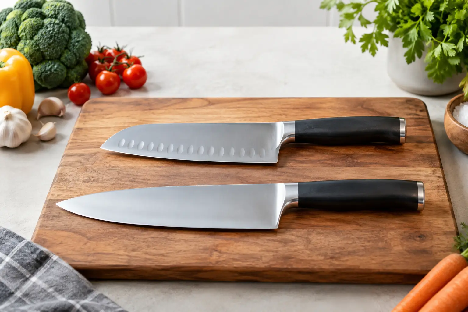 Santoku vs cuchillo de chef: ¿cuál es mejor para ti?