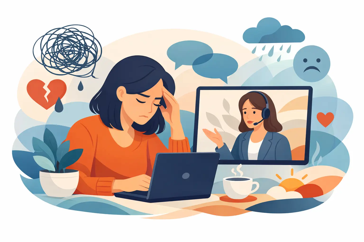 Online stöd vid känslomässig rörighet