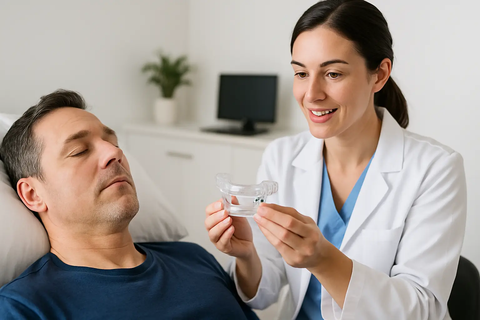 Aparelho para apneia do sono com dentista