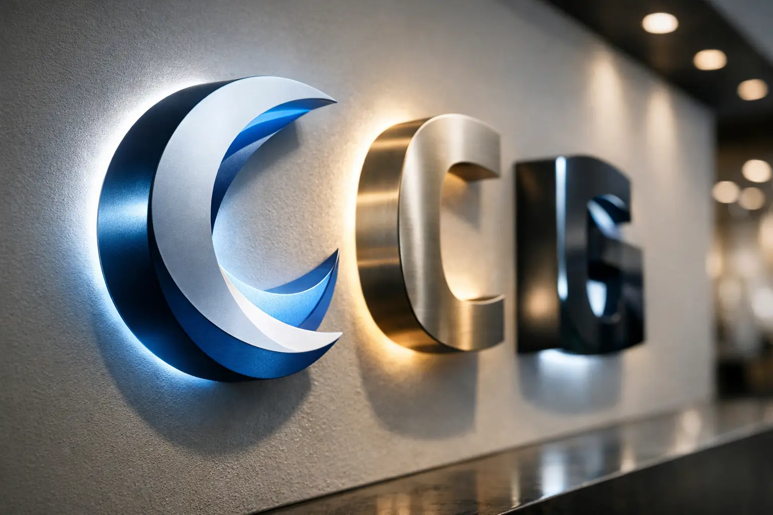 Guia de iluminação para letra caixa eficiente