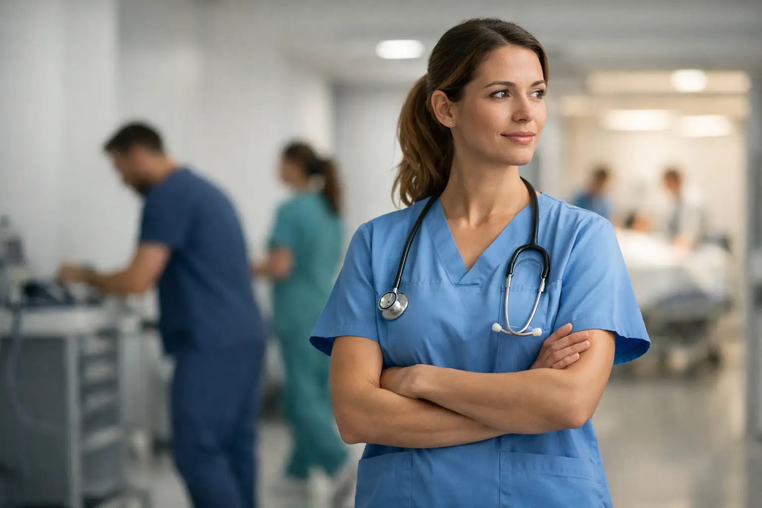 Scrubs medyczne do pracy na wymagającej zmianie