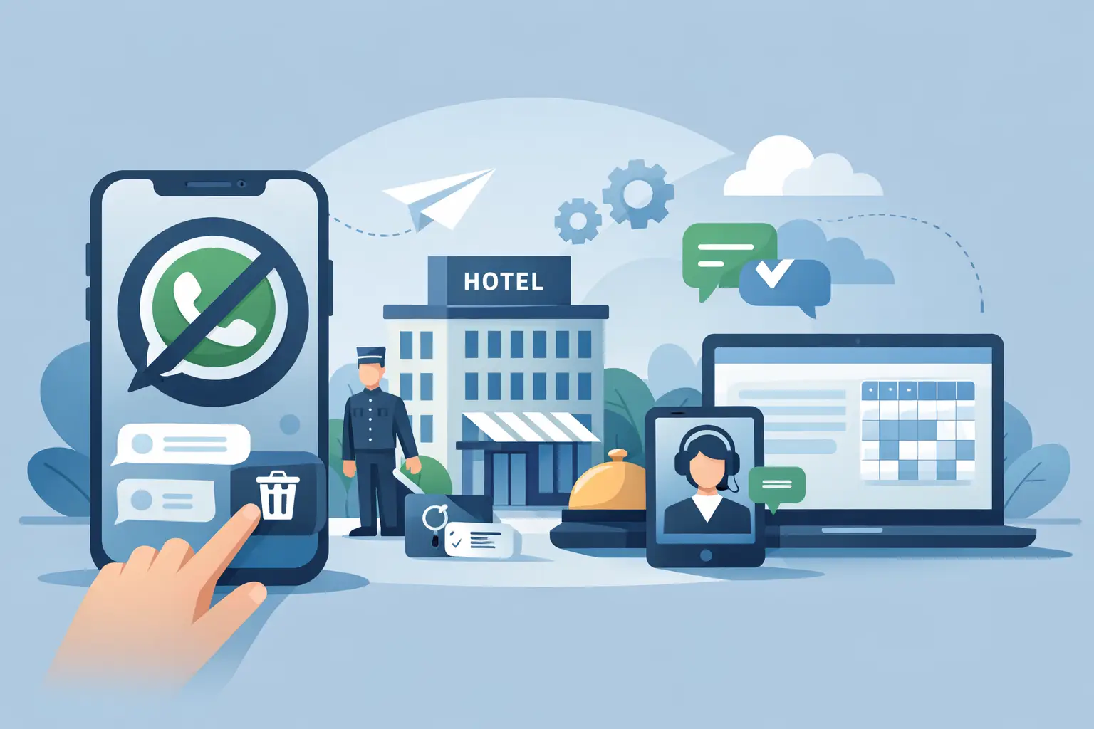 Come eliminare WhatsApp nella gestione hotel