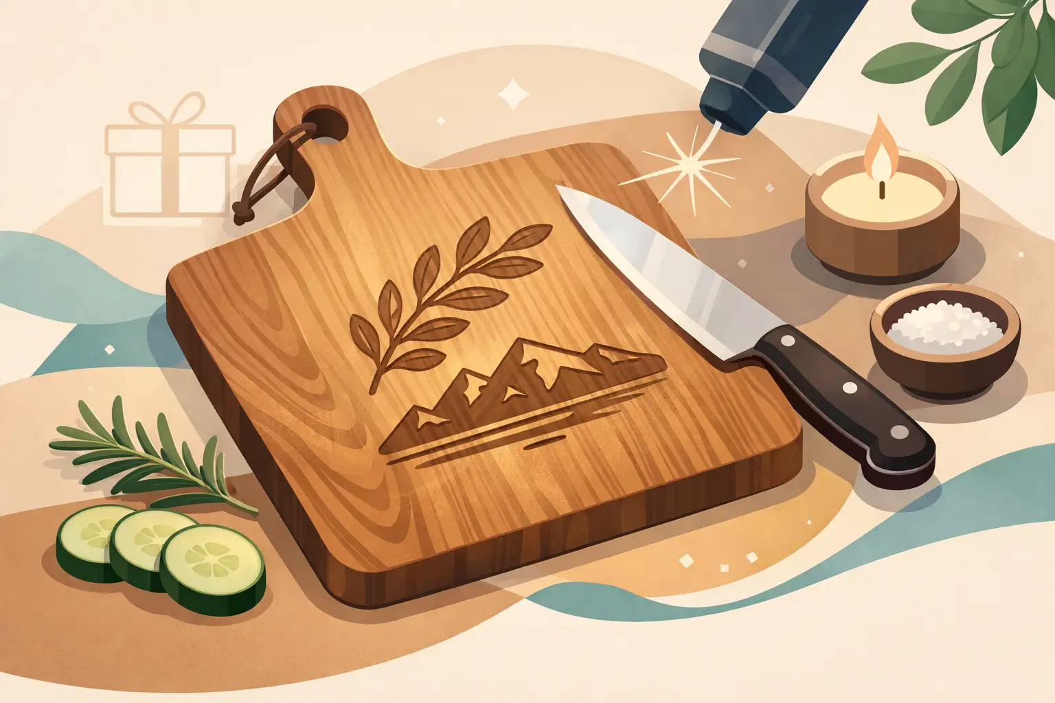 Personlig skärbräda med gravyr som känns rätt