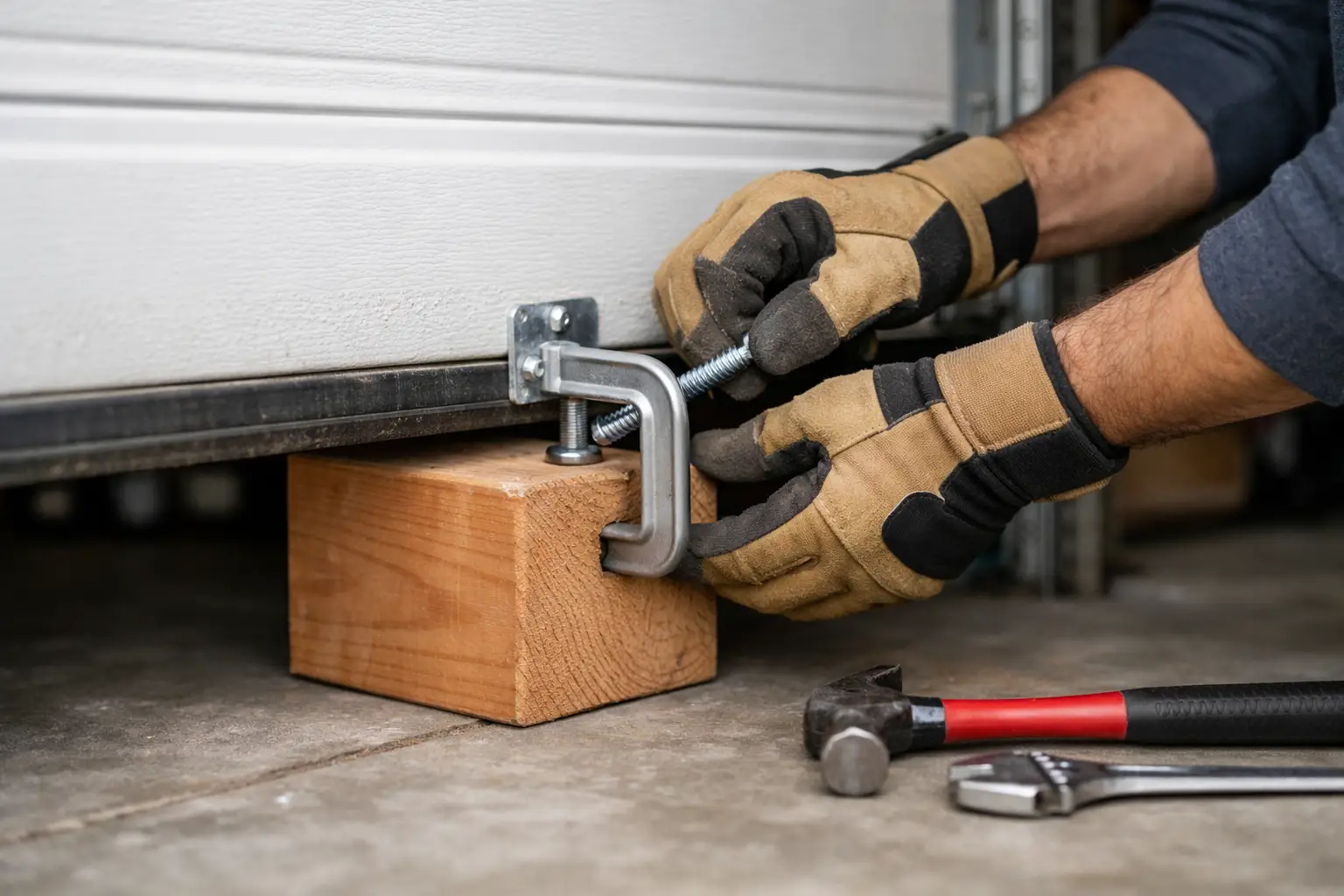 How to Secure a Stuck Garage Door Safely