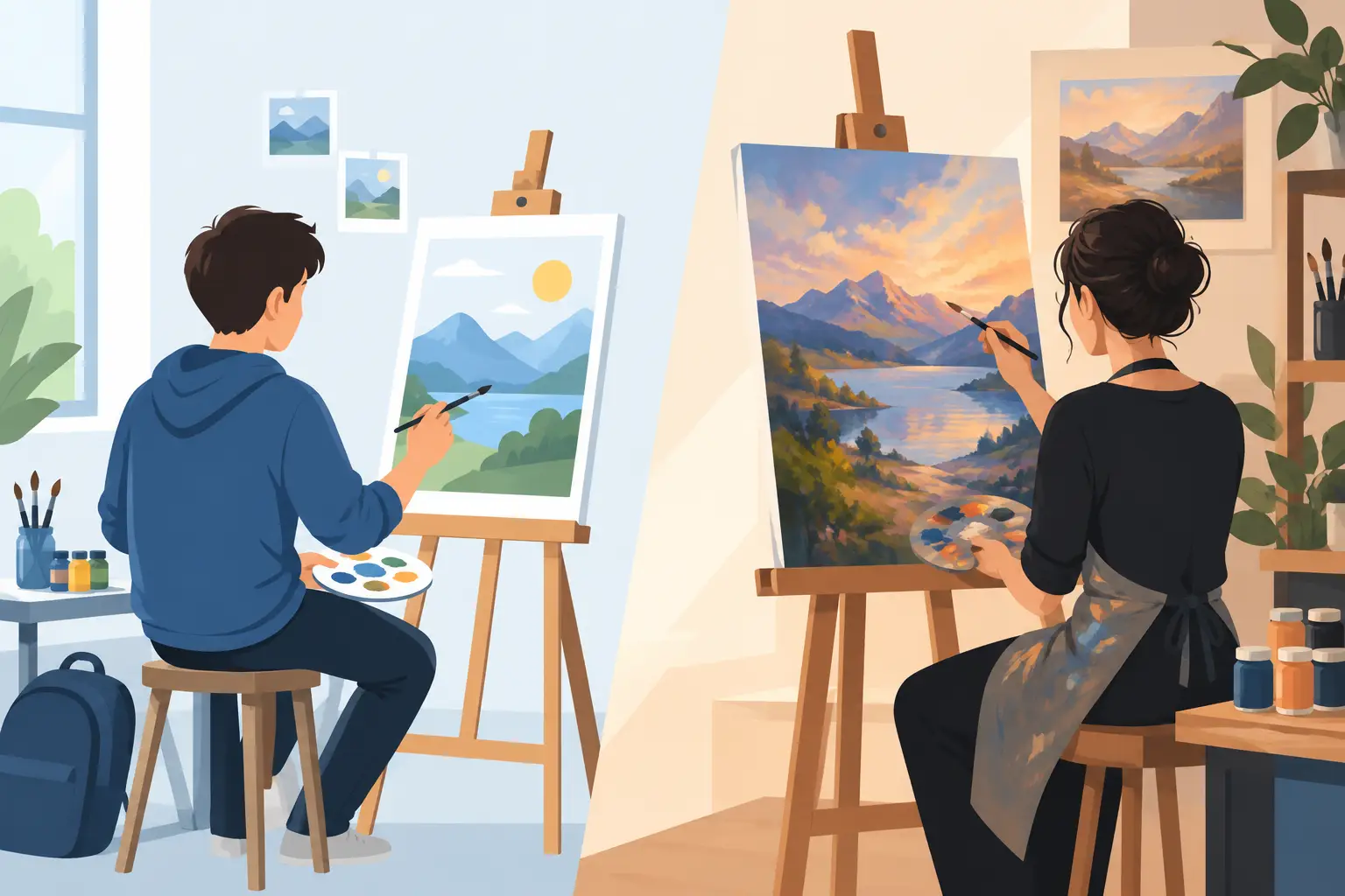 Student Versus Artist Paints: What Really Changes?