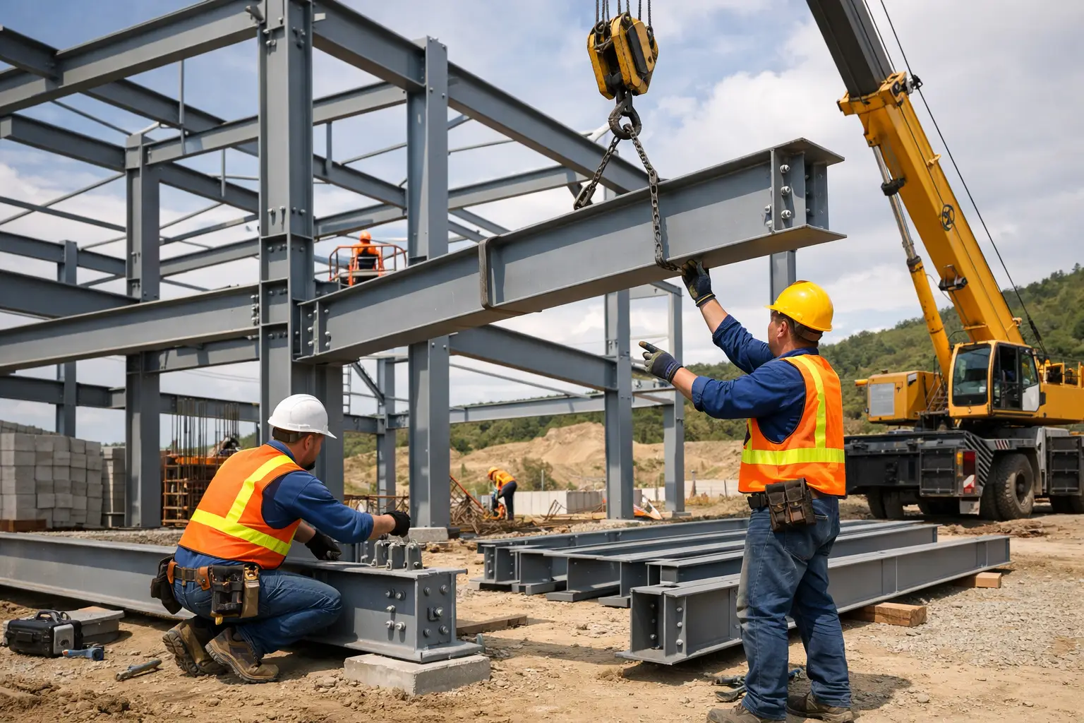 Montaje de estructuras antes de iniciar obra