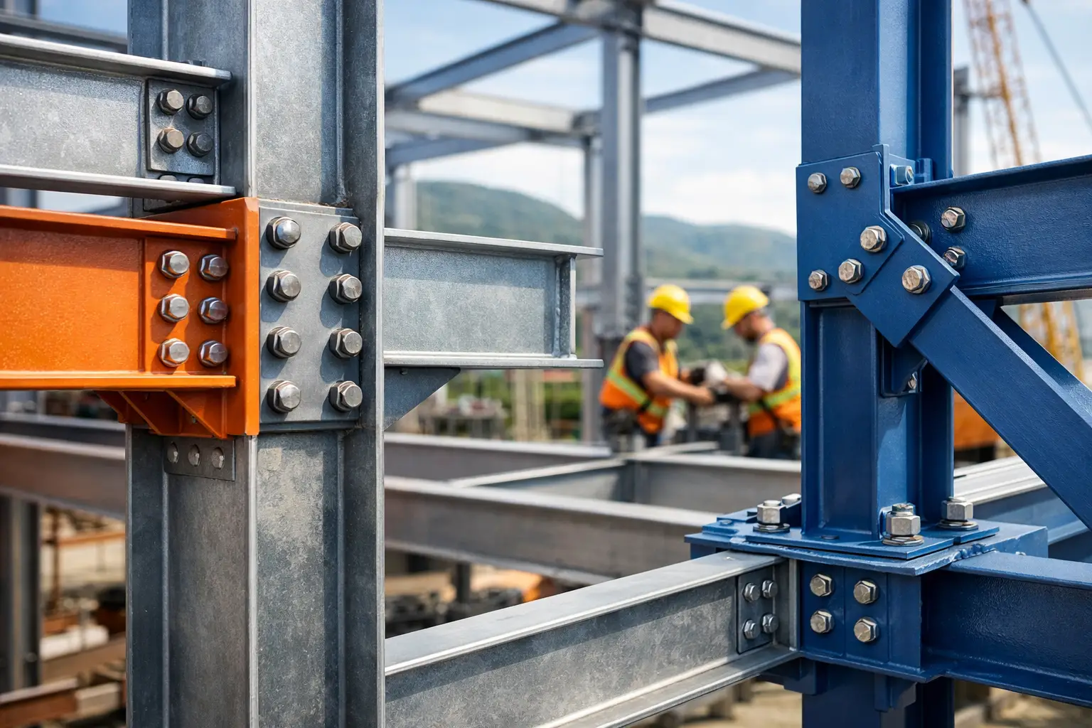 Conexiones metálicas que definen una estructura