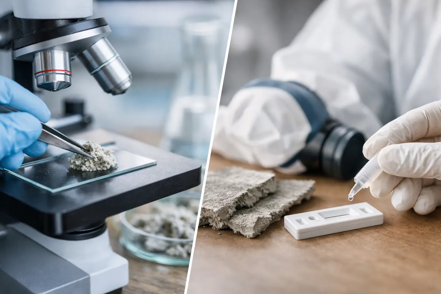 Laboranalyse versus Schnelltest bei Asbest