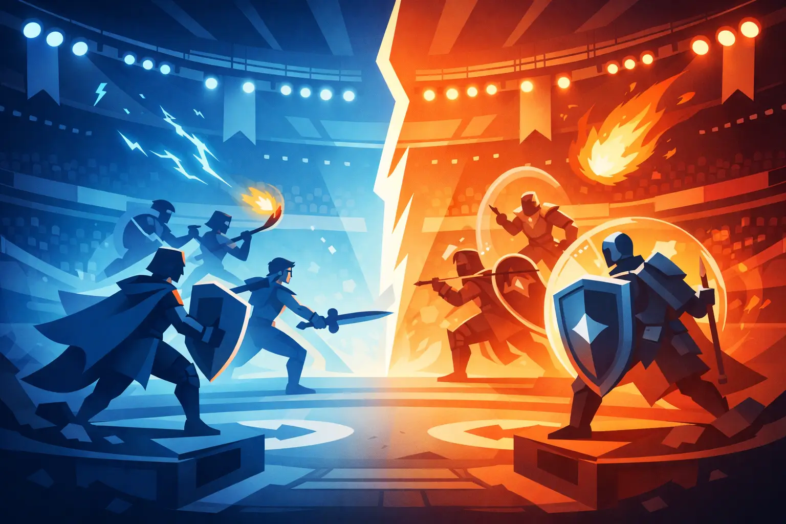 Arena Offense Versus Defense: Win Both Sides