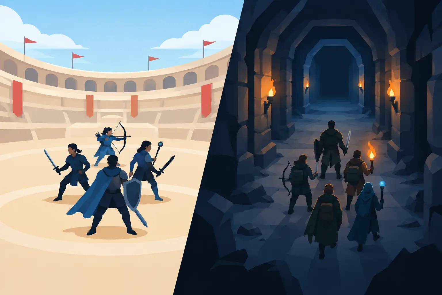 Arena Formations Versus Dungeon Formations