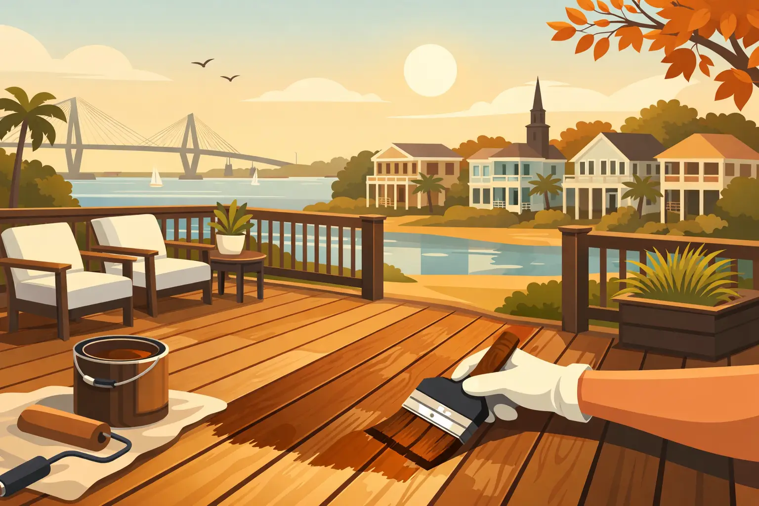 Deck Staining Charleston Homes Need Before Fall