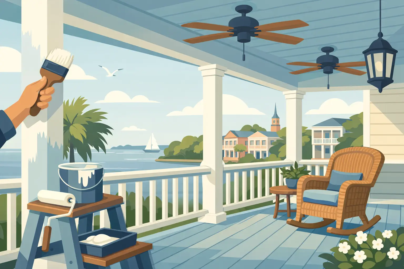Front Porch Painting in Charleston That Lasts