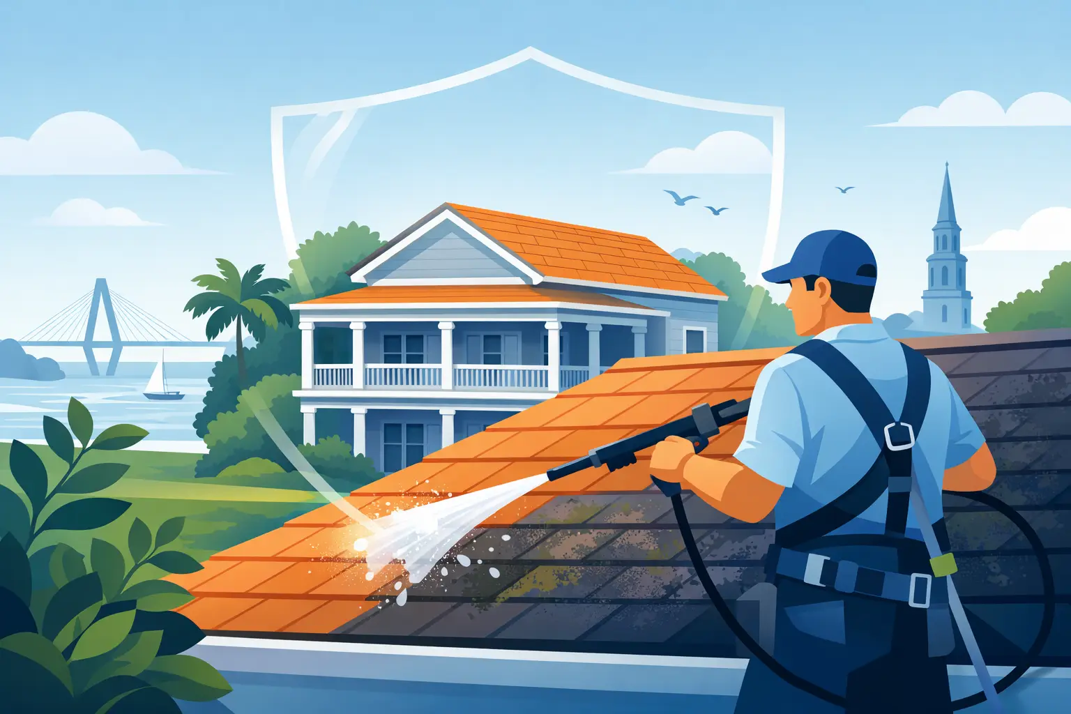 Roof Cleaning That Protects Charleston Homes