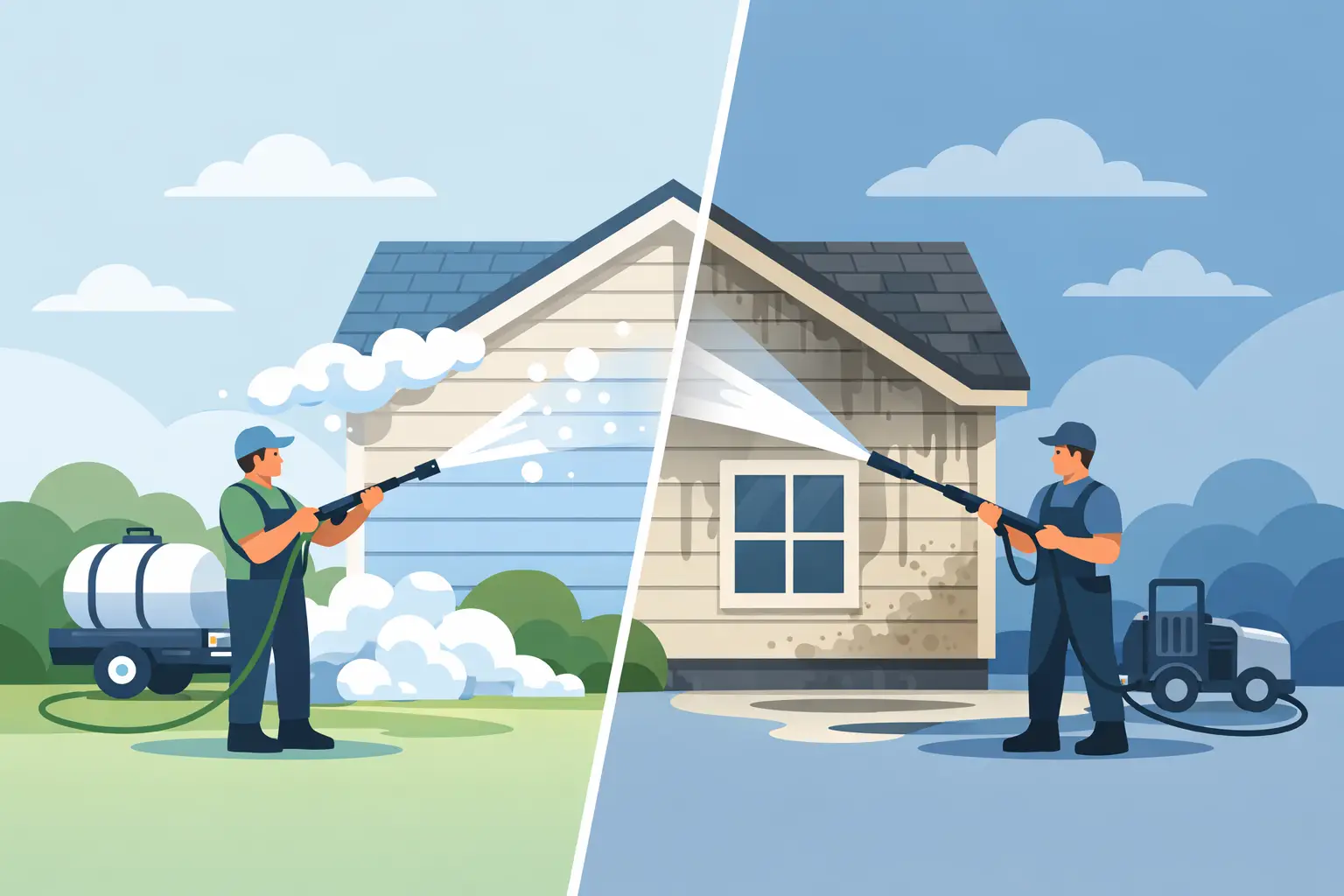 Soft Washing vs Pressure Washing for Your Home