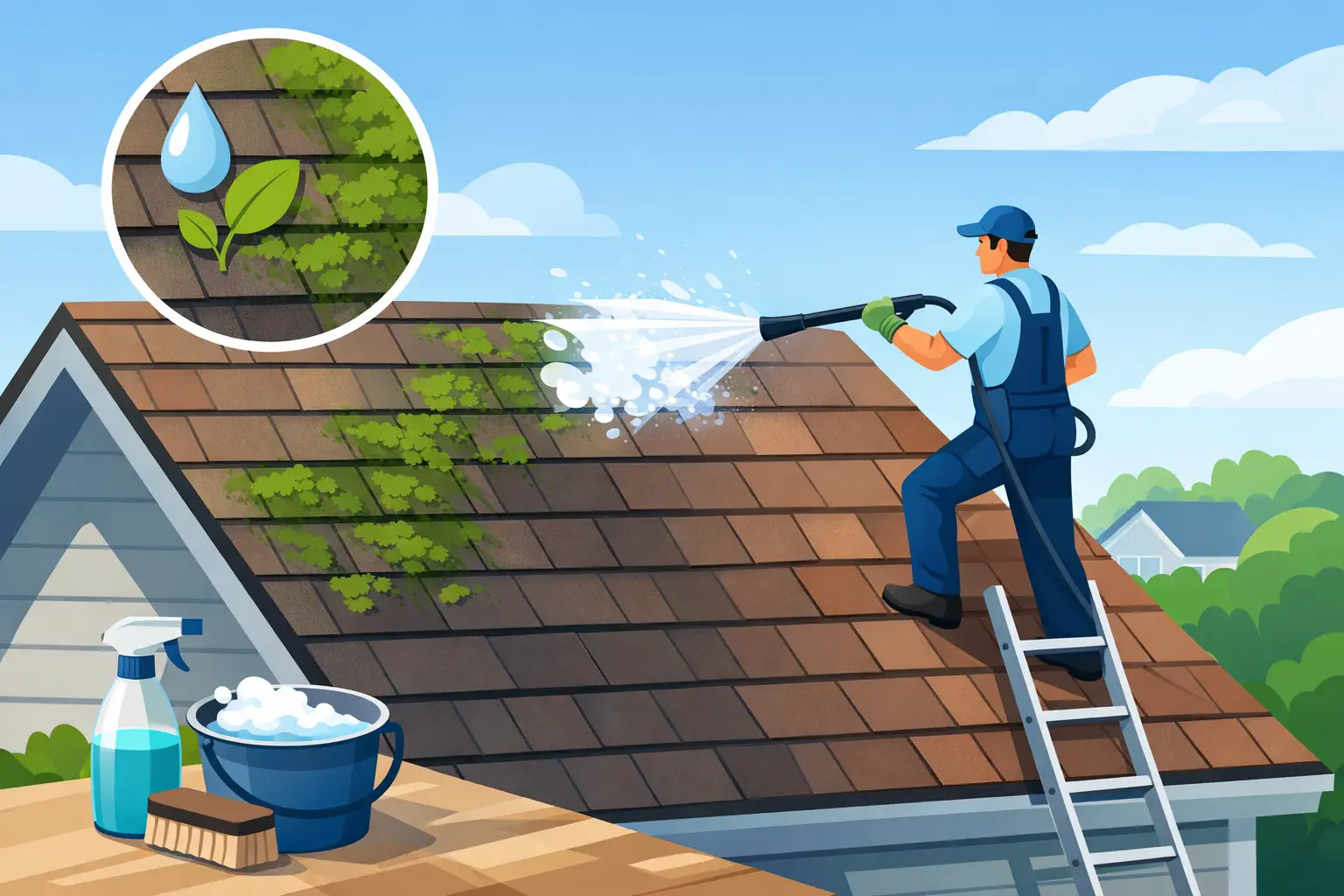 How to Remove Algae From Roof Shingles Safely