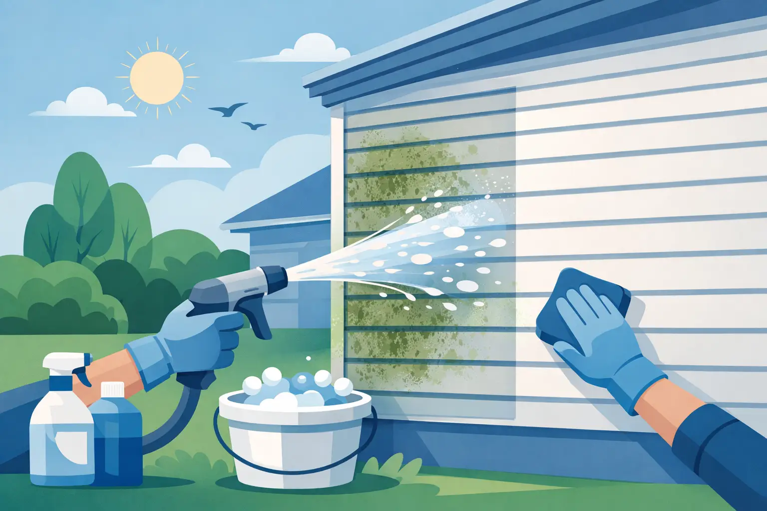 How to Remove Mildew From Siding Without Damage