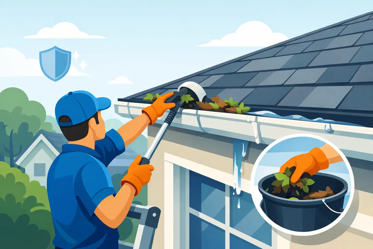 How to Clean Clogged Gutters Without Roof Damage