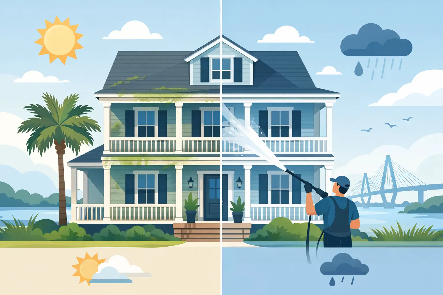 When to Wash House Exteriors in Charleston