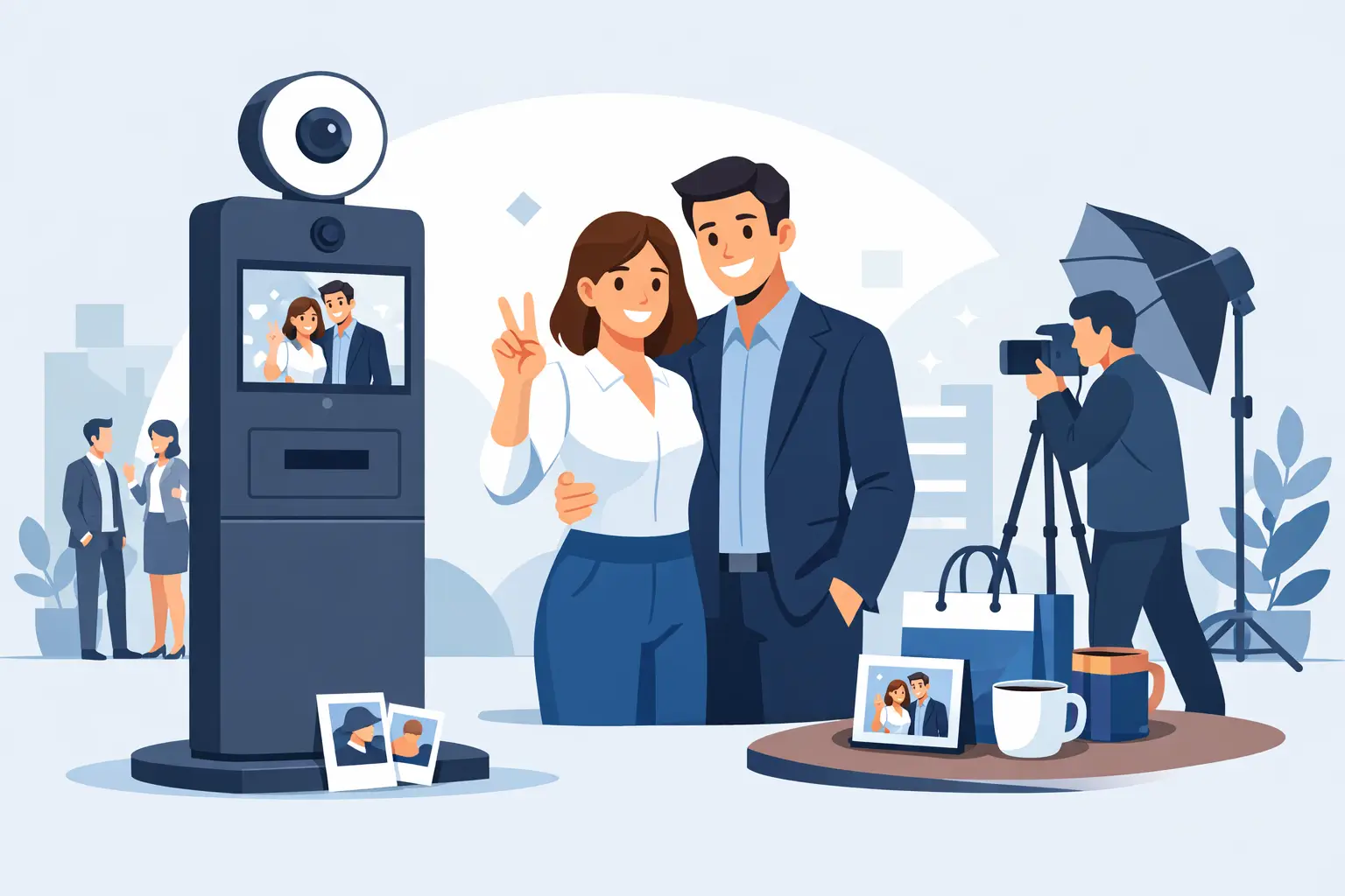 Borne photo personnalisée pour entreprise