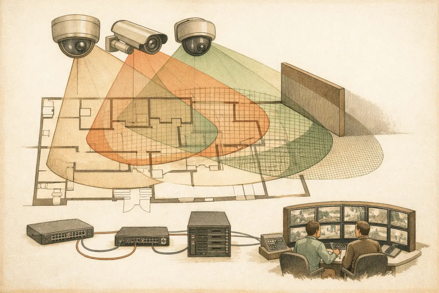Camera Overlap for Surveillance Coverage