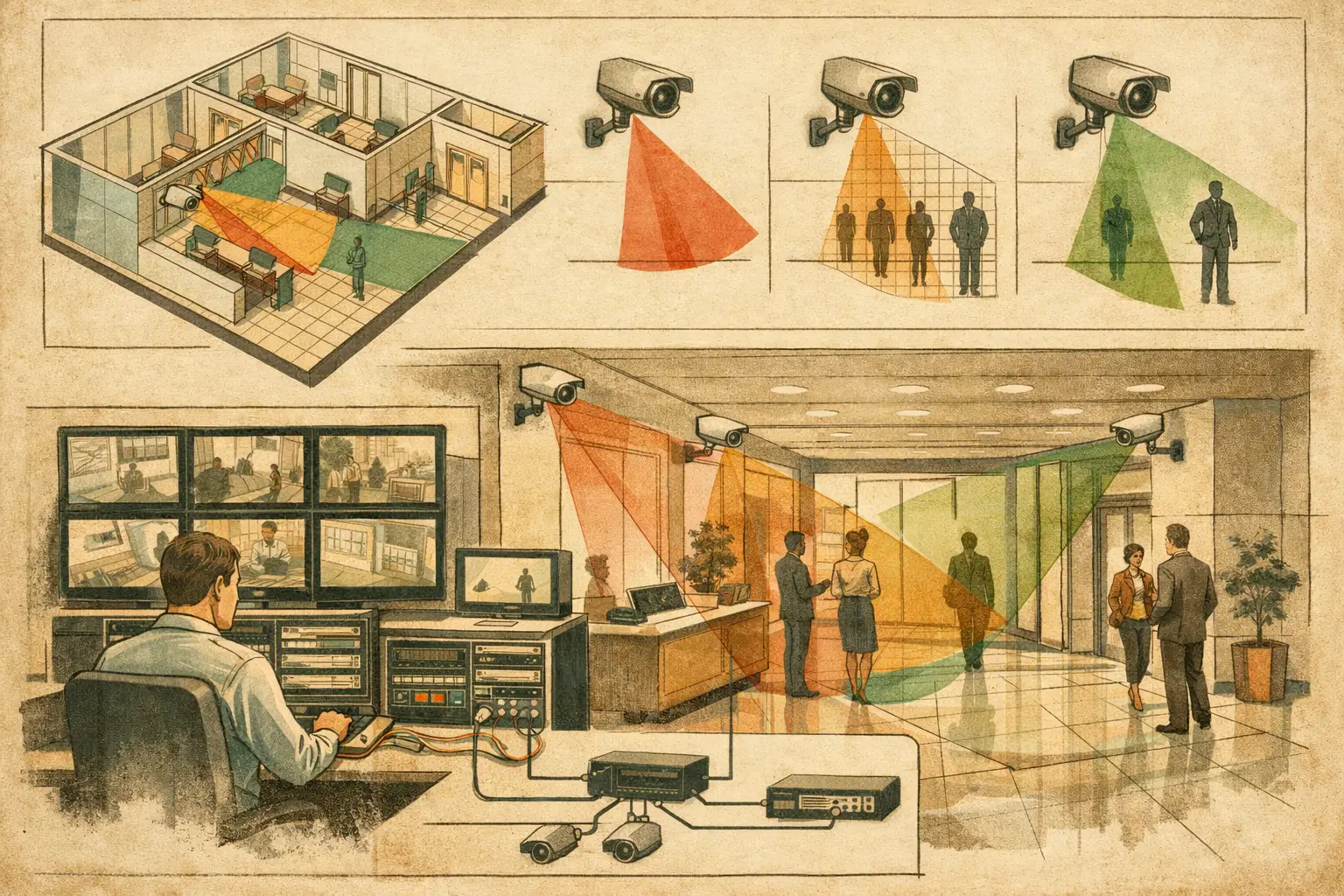Office Lobby Coverage Example for CCTV Design
