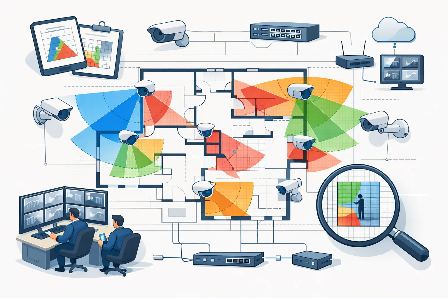 Floor Plan Markup Review for CCTV Projects