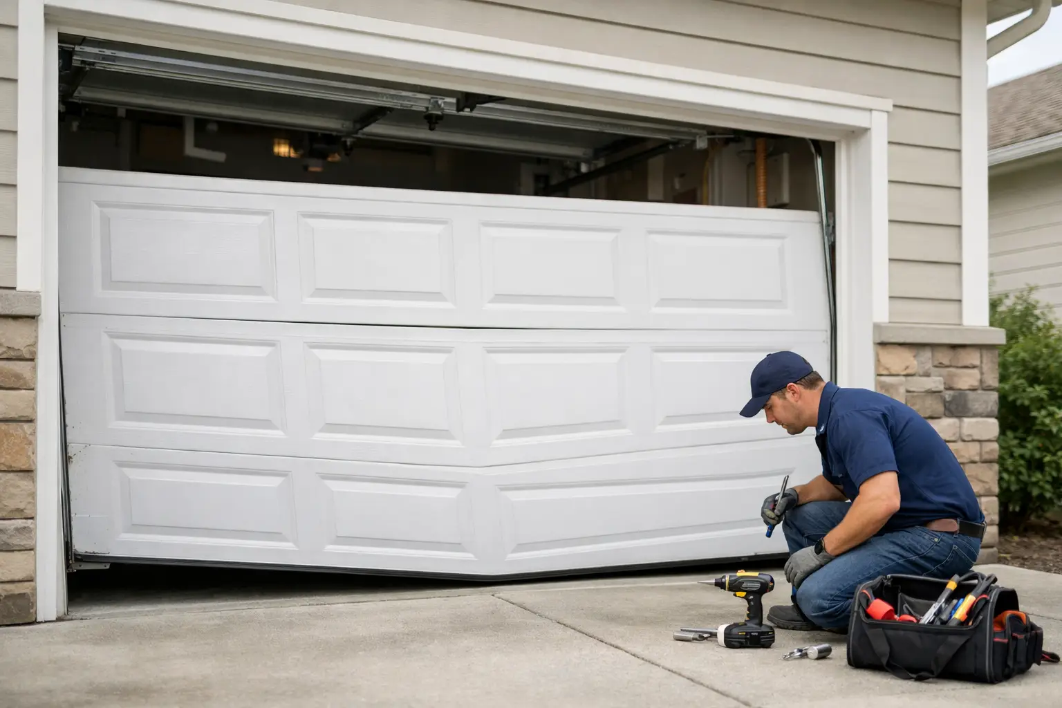 Garage Door Sagging Causes and Repair Options