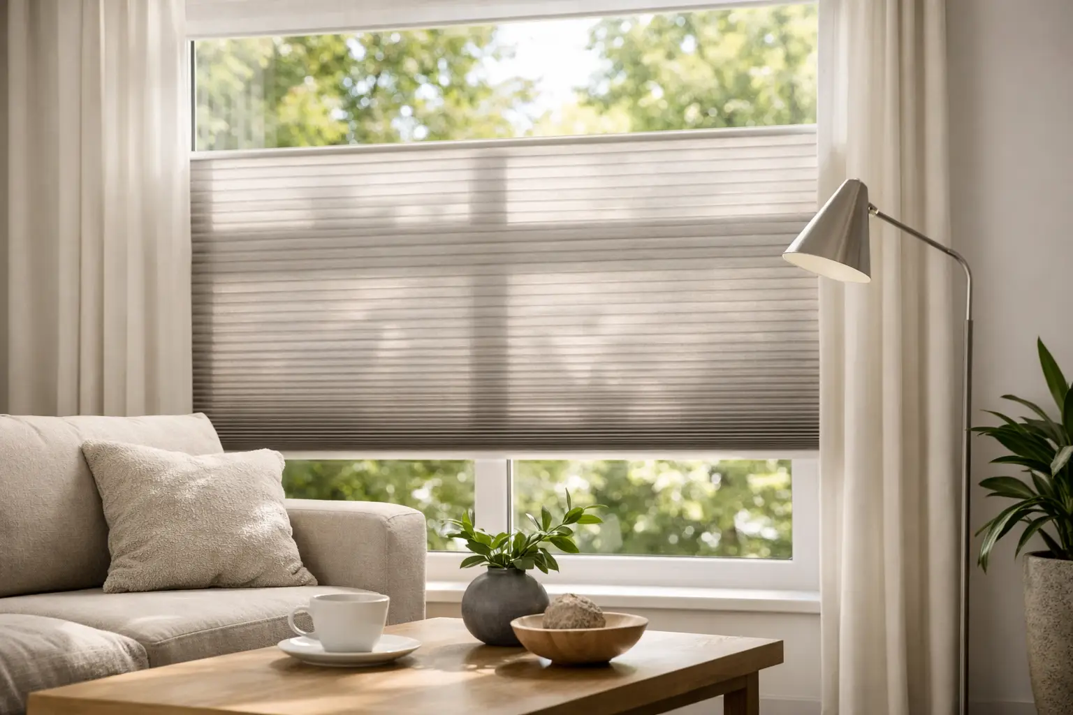 Duette shades voor lichtregulering thuis