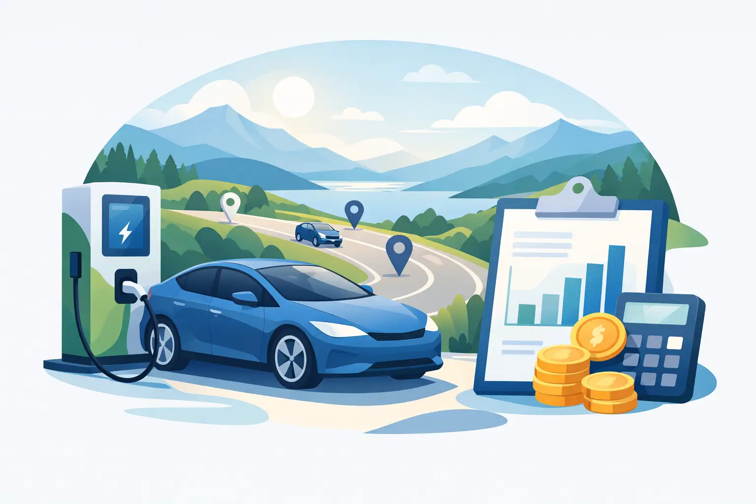 EV Road Trip Charging Cost Example