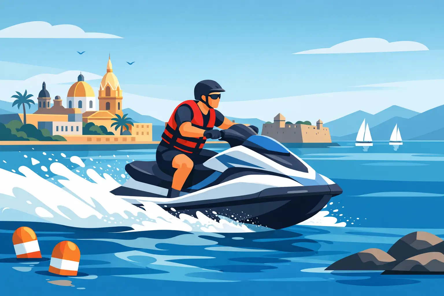 Cómo conducir jet ski con seguridad en Cartagena
