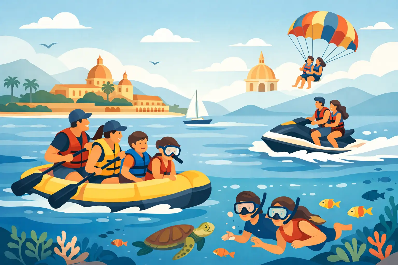 Actividades acuáticas en familia en Cartagena