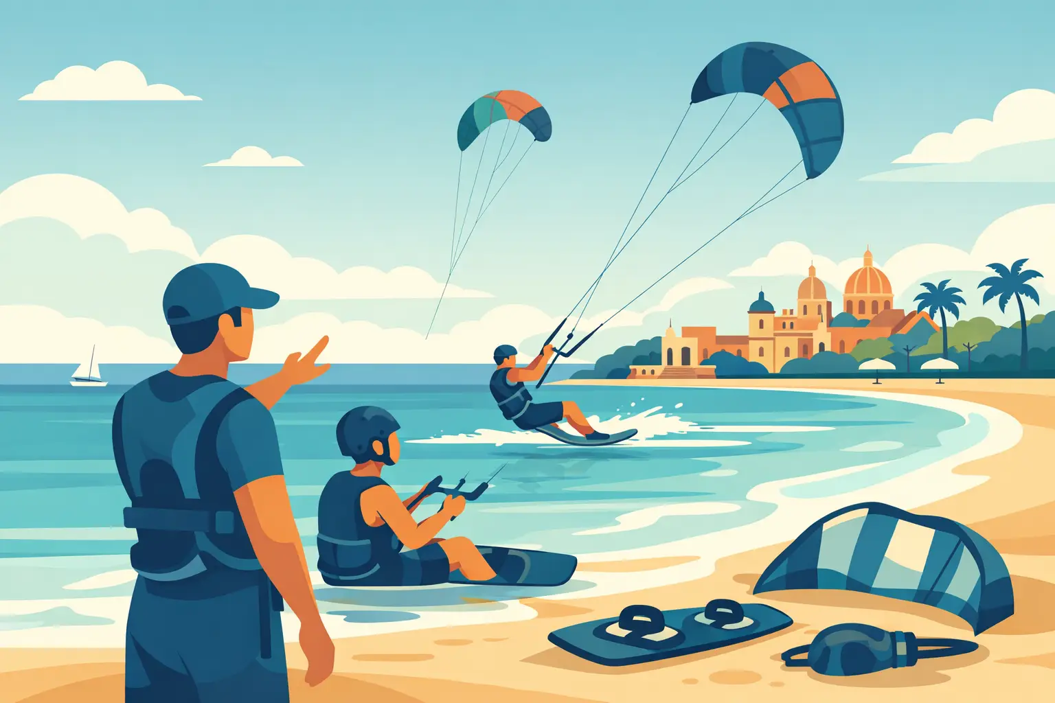 Mejores clases de kitesurf seguras en Cartagena