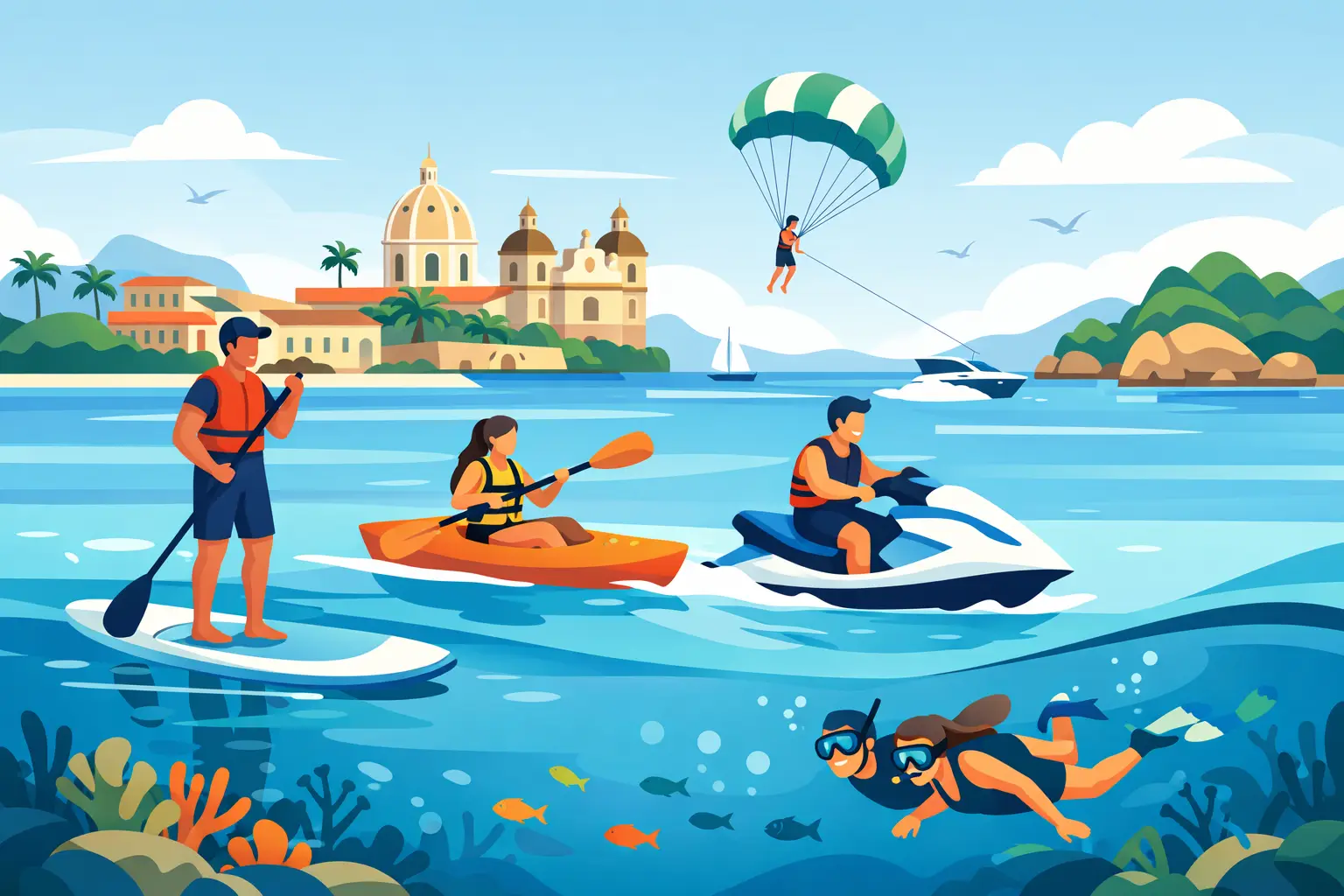 Deportes acuáticos para principiantes en Cartagena