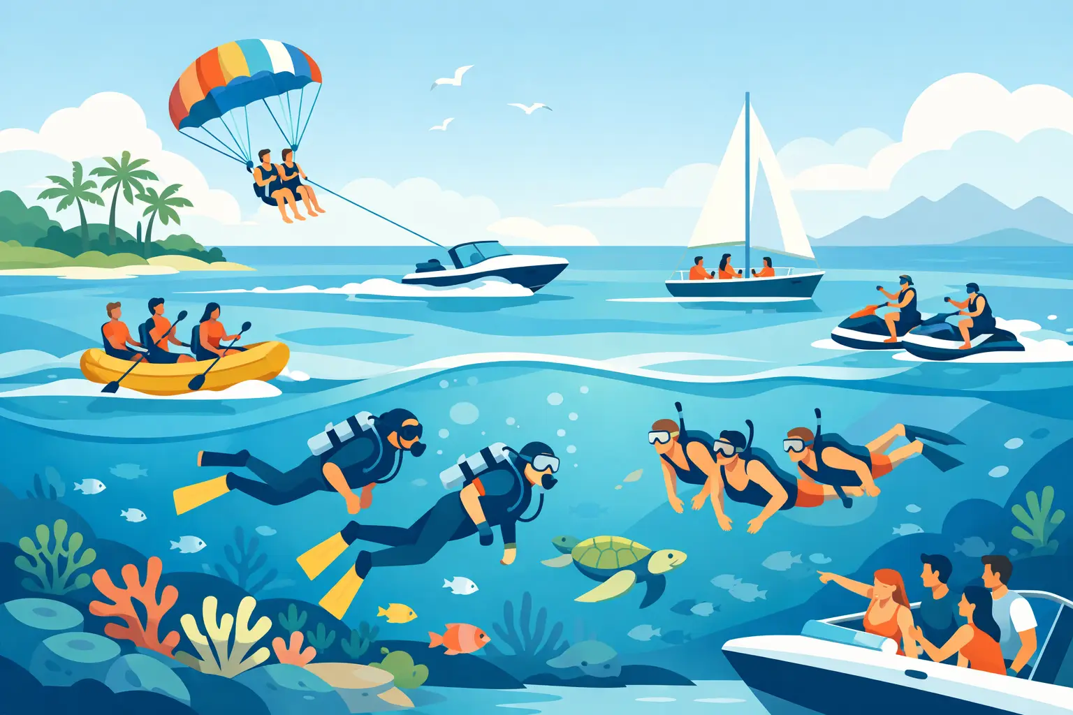 7 mejores actividades marinas para grupos
