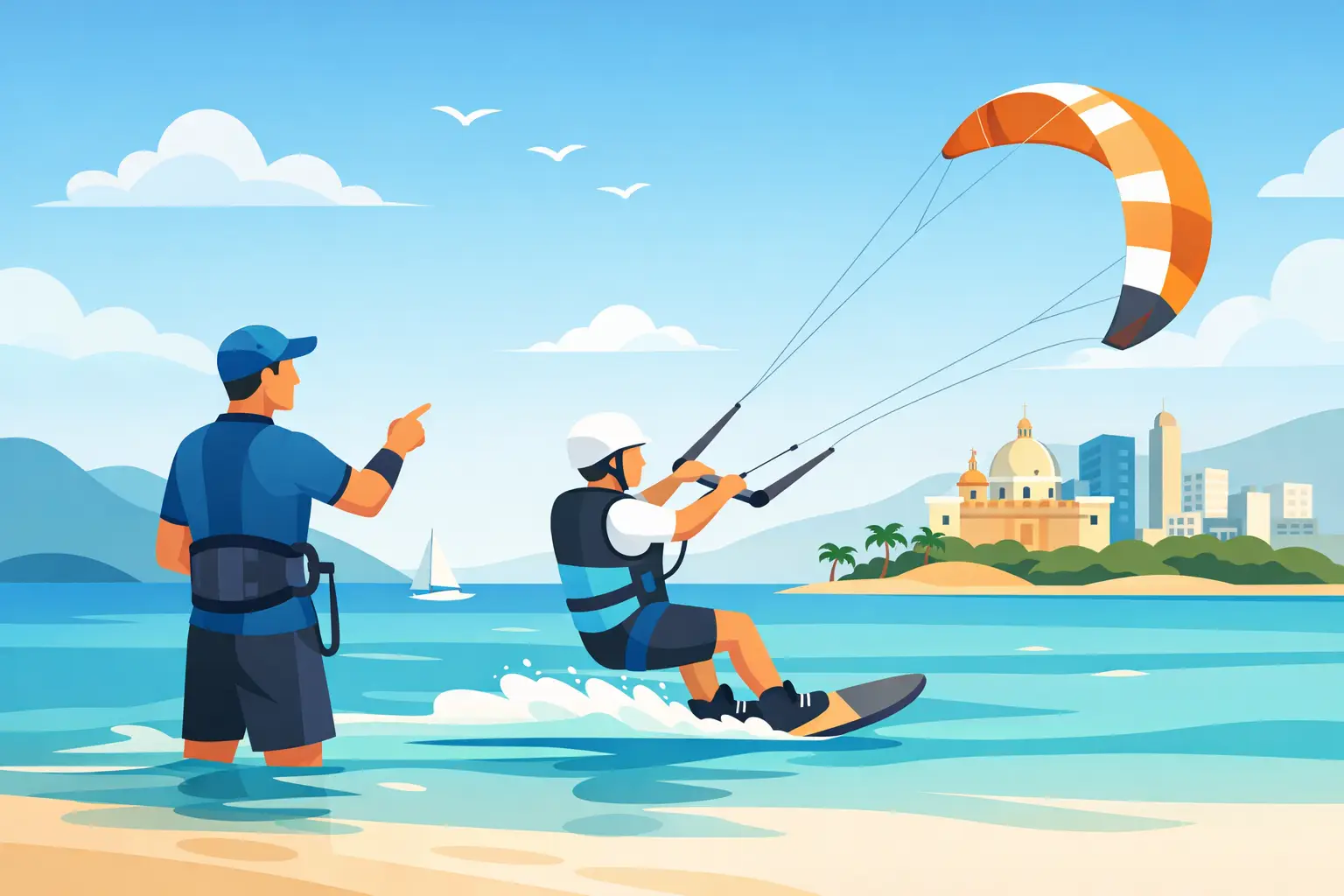 Clase privada de kitesurf en Cartagena