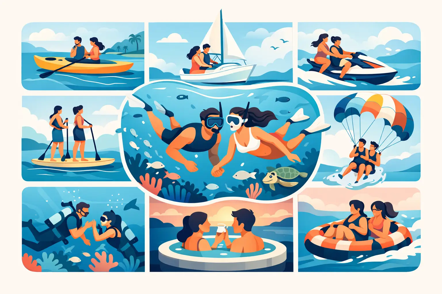 9 actividades acuáticas para parejas