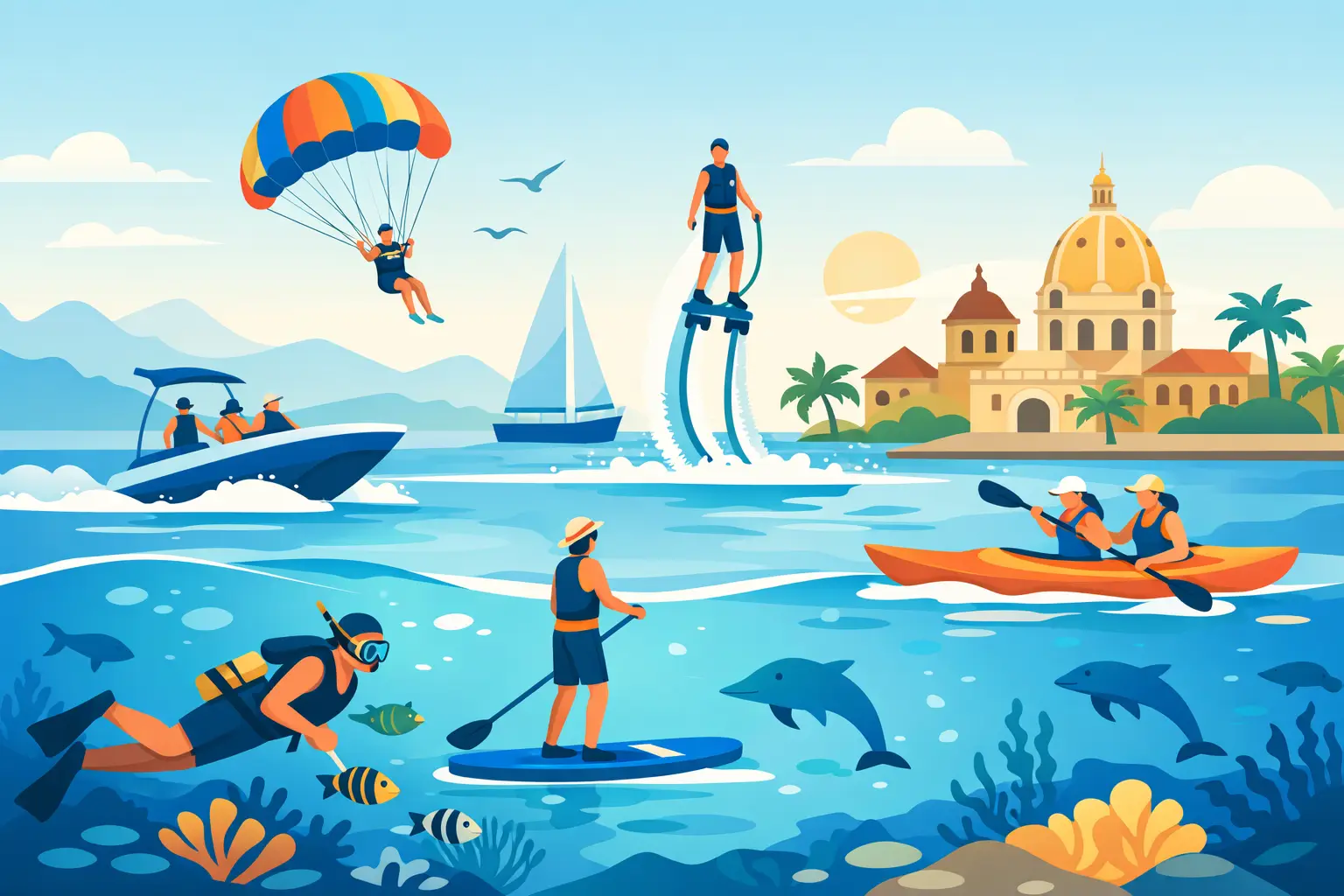 7 planes de aventura en el mar en Cartagena