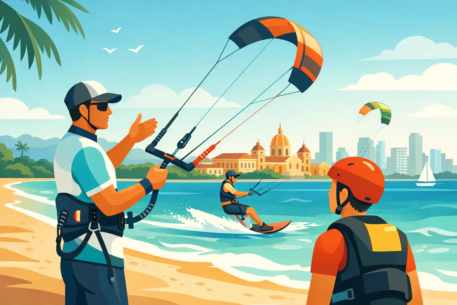 Kitesurf con instructores certificados en Cartagena
