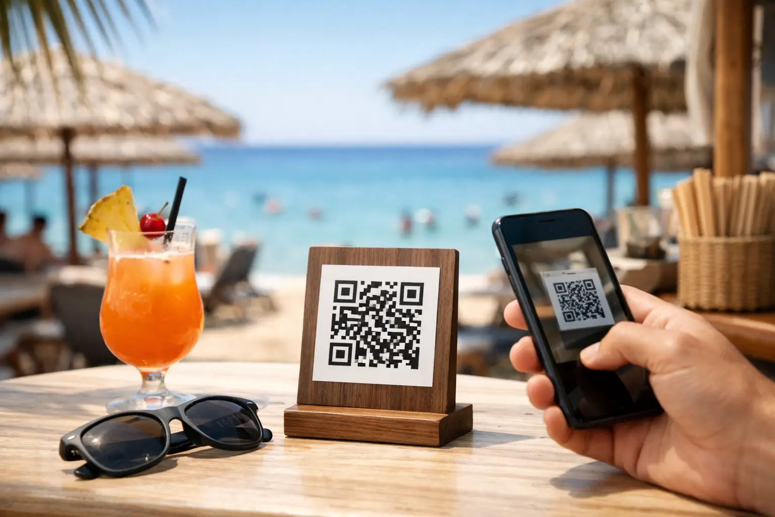 QR menu για beach bar που δουλεύει σωστά