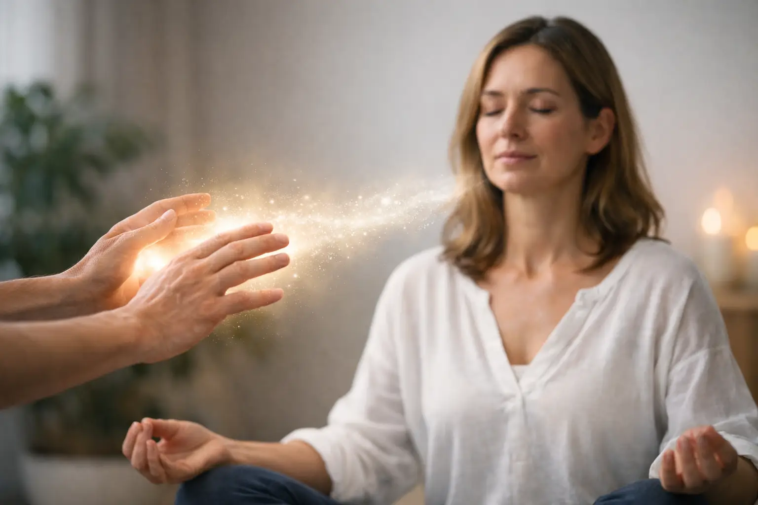 Energieübertragung in Meditation spüren