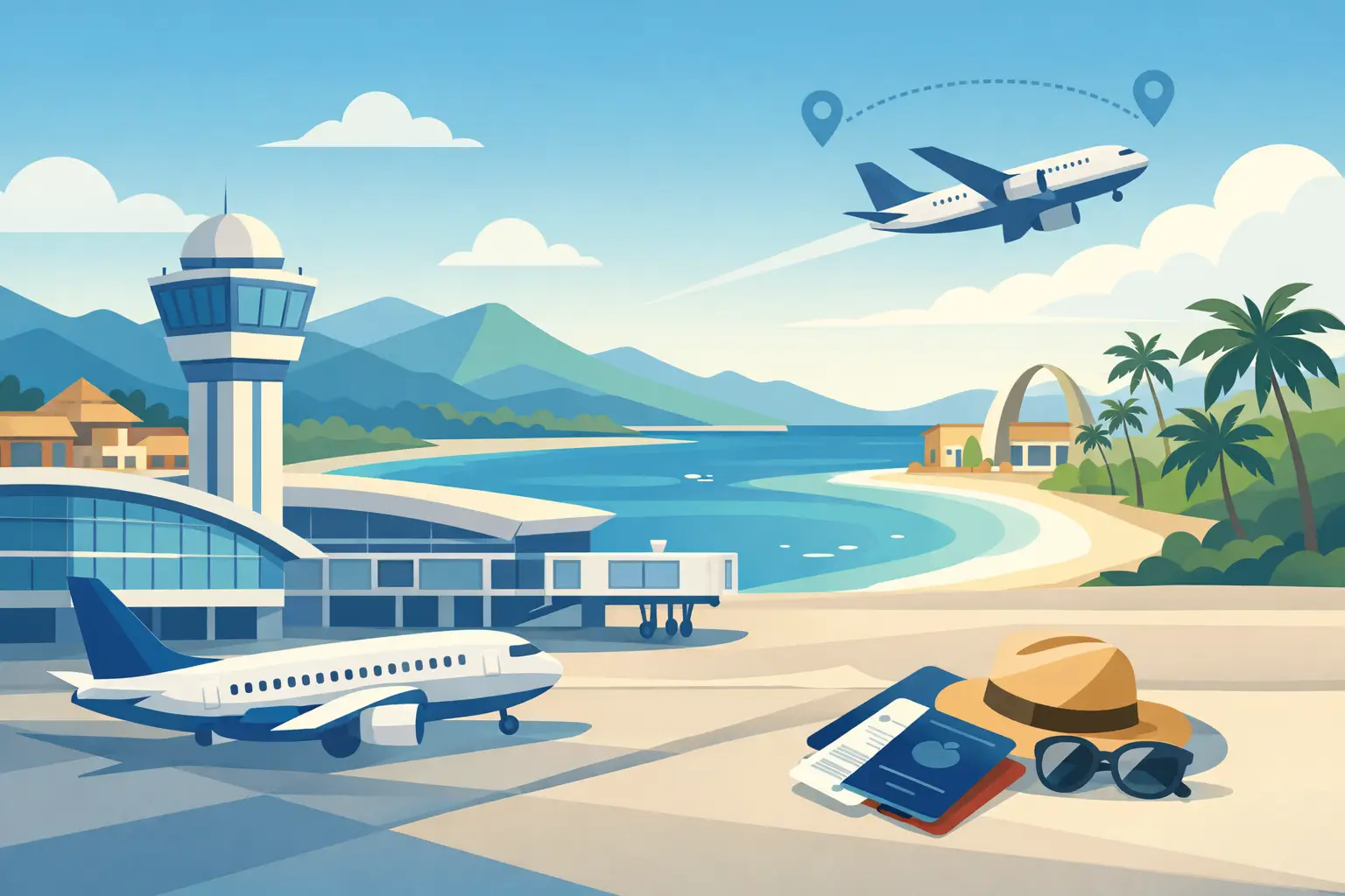 Imagen ilustrativa de una guía para elegir aeropuerto en República Dominicana
