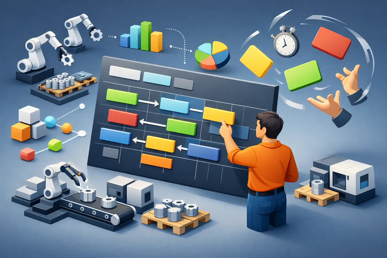 Fertigungsaufträge visuell planen statt jonglieren