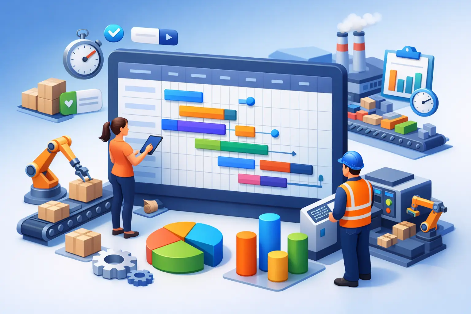 Produktionsplanung mit Gantt-Diagramm