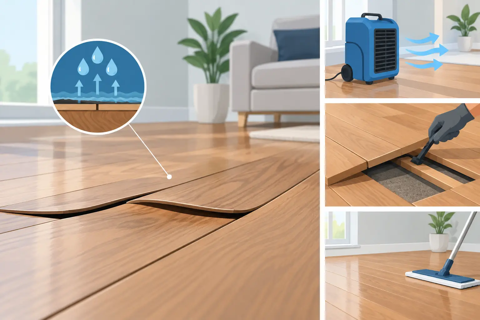 Why Floors Cup and How to Fix the Moisture