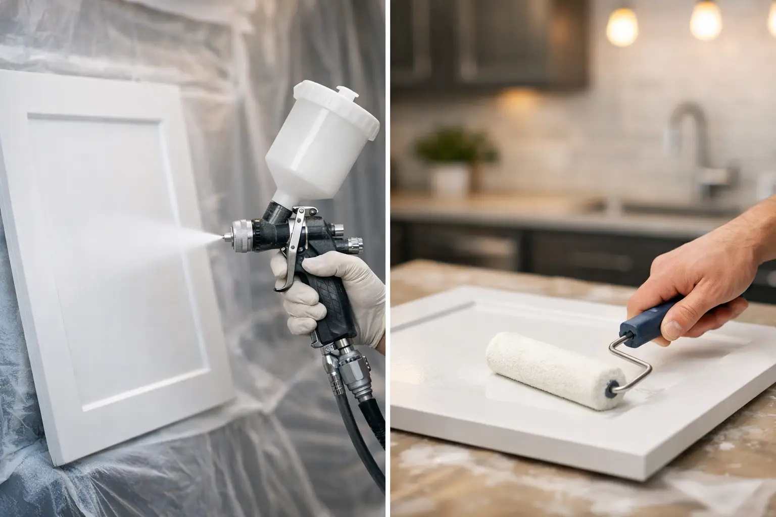 Should Cabinets Be Sprayed or Rolled?