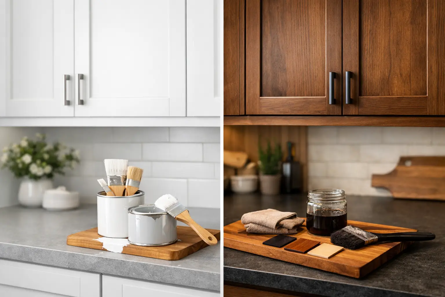 Painted Cabinets Versus Stained Cabinets