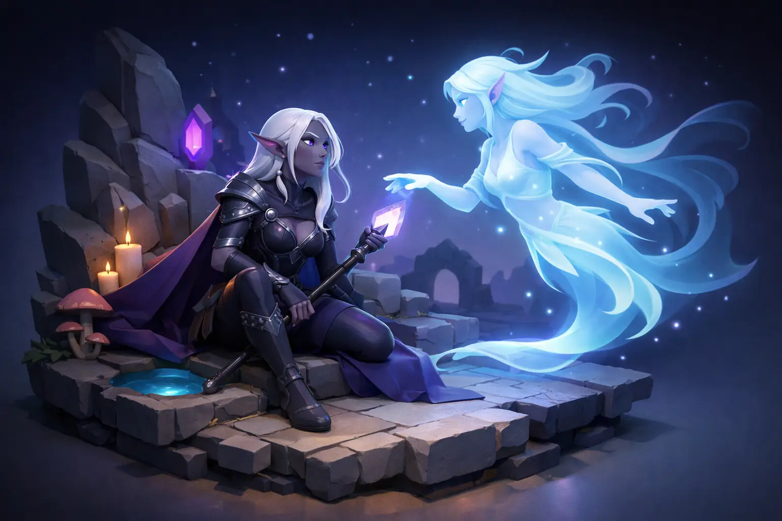 How a Drow Elf Spirit Companion May Work