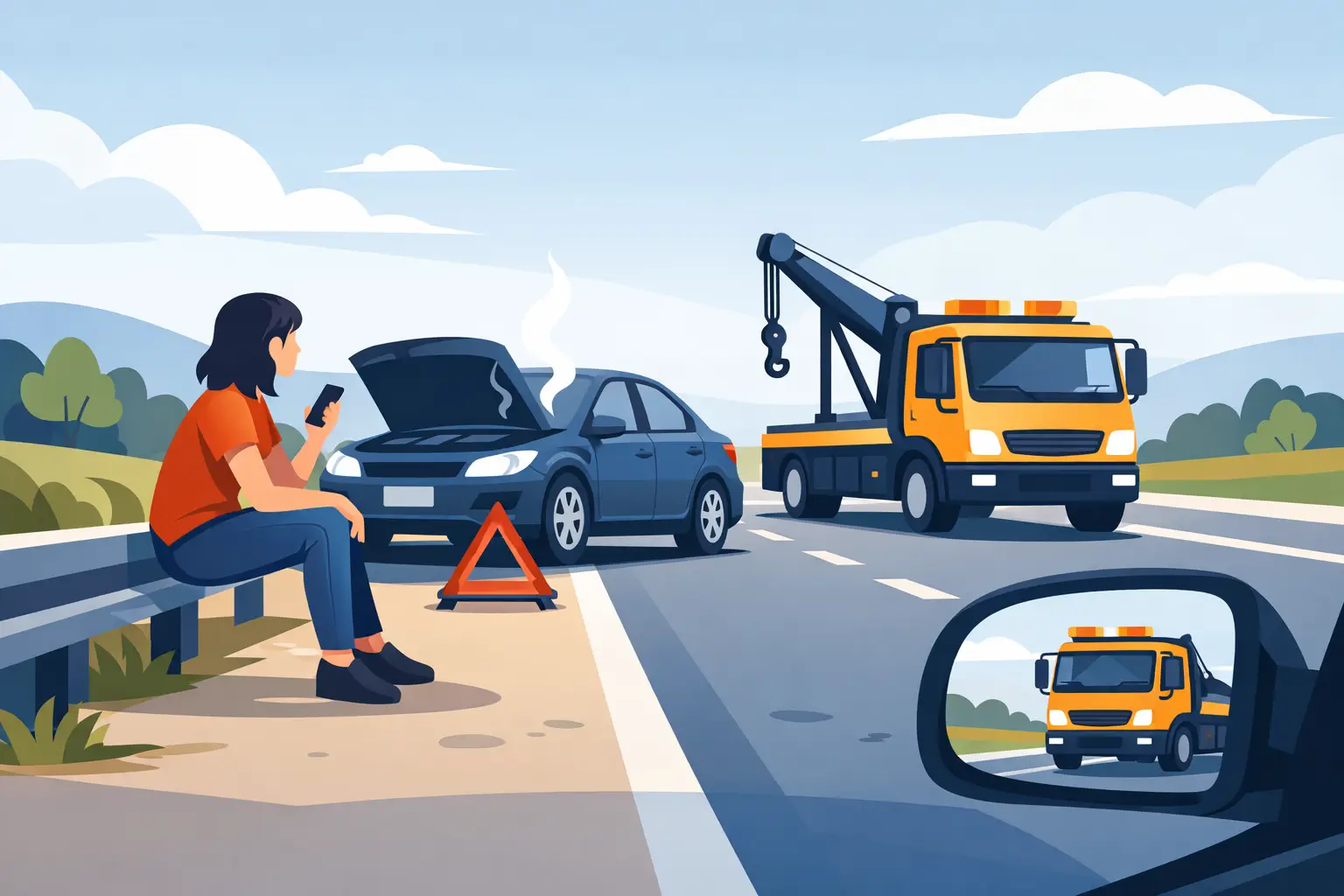 How to Wait for Tow Truck Help Safely