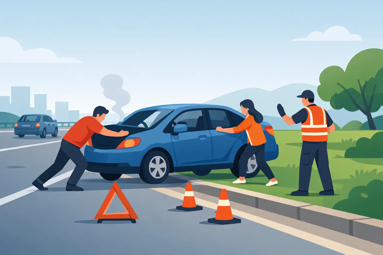 How to Move a Stalled Car Safely Off the Road